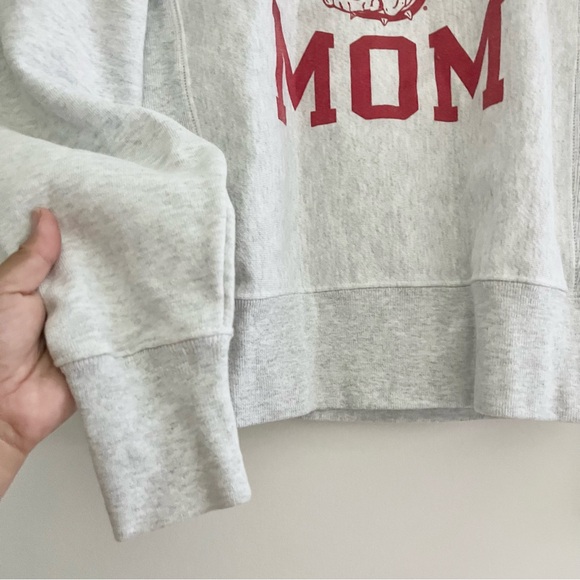 Champion UGA Reverse Weave Georgia Mom Sweatshirt Bulldogs Gray Maroon XS - Picture 6 of 9
